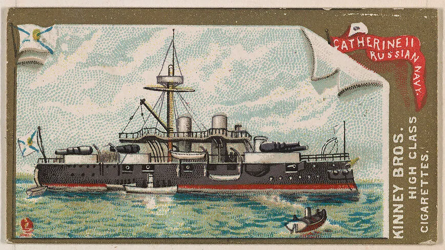 Catherine II, Russian Navy, from the Naval Vessels of the World series (N226) issued by Kinney Bros. — Kinney Brothers Tobacco Company