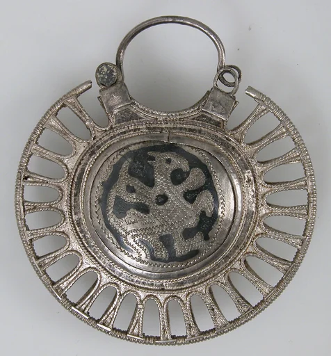 Temple Pendant with Filigree Border