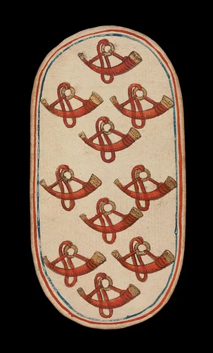 10 of Horns, from The Cloisters Playing Cards
