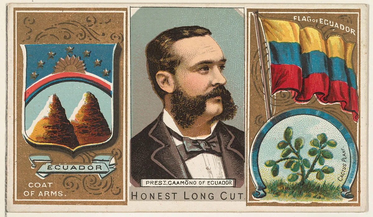 President Caamono of Ecuador, from the Rulers, Flags, and Coats of Arms series (N126-1) issued by W. Duke, Sons & Co. — W. Duke, Sons & Co.