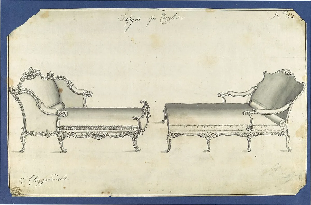 Two Couches, in Chippendale Drawings, Vol. I — Thomas Chippendale