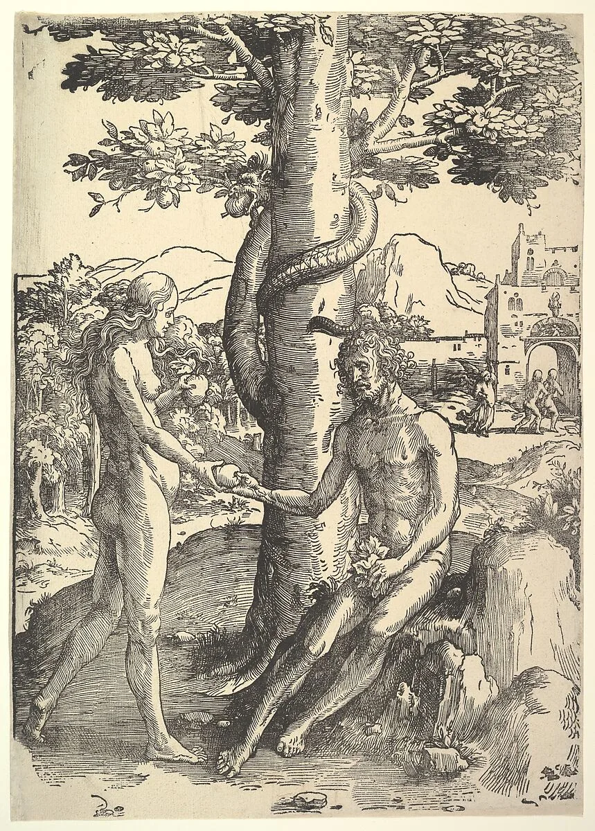 Fall of Man, (Adam and Eve) — Lucas van Leyden