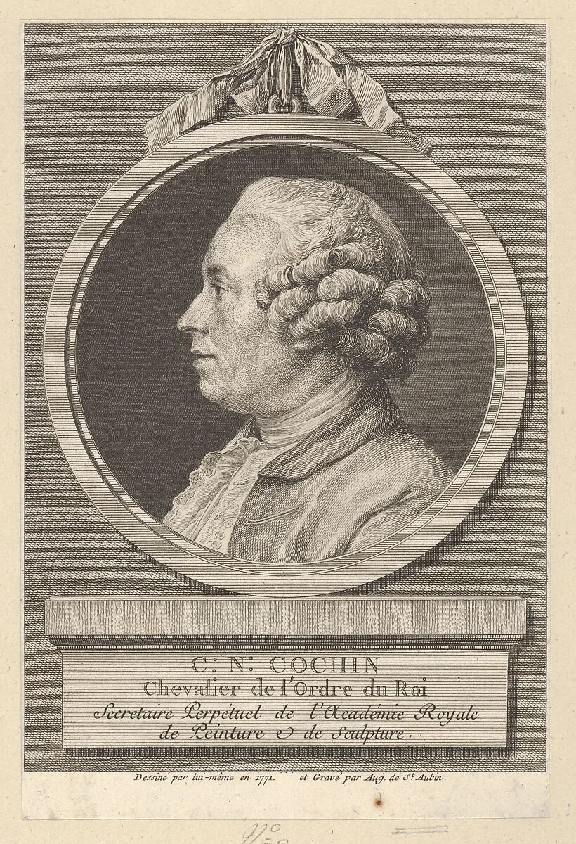 Portrait of Charles-Nicolas Cochin II — Augustin de Saint-Aubin|Charles Nicolas Cochin II|Charles Nicolas Cochin II