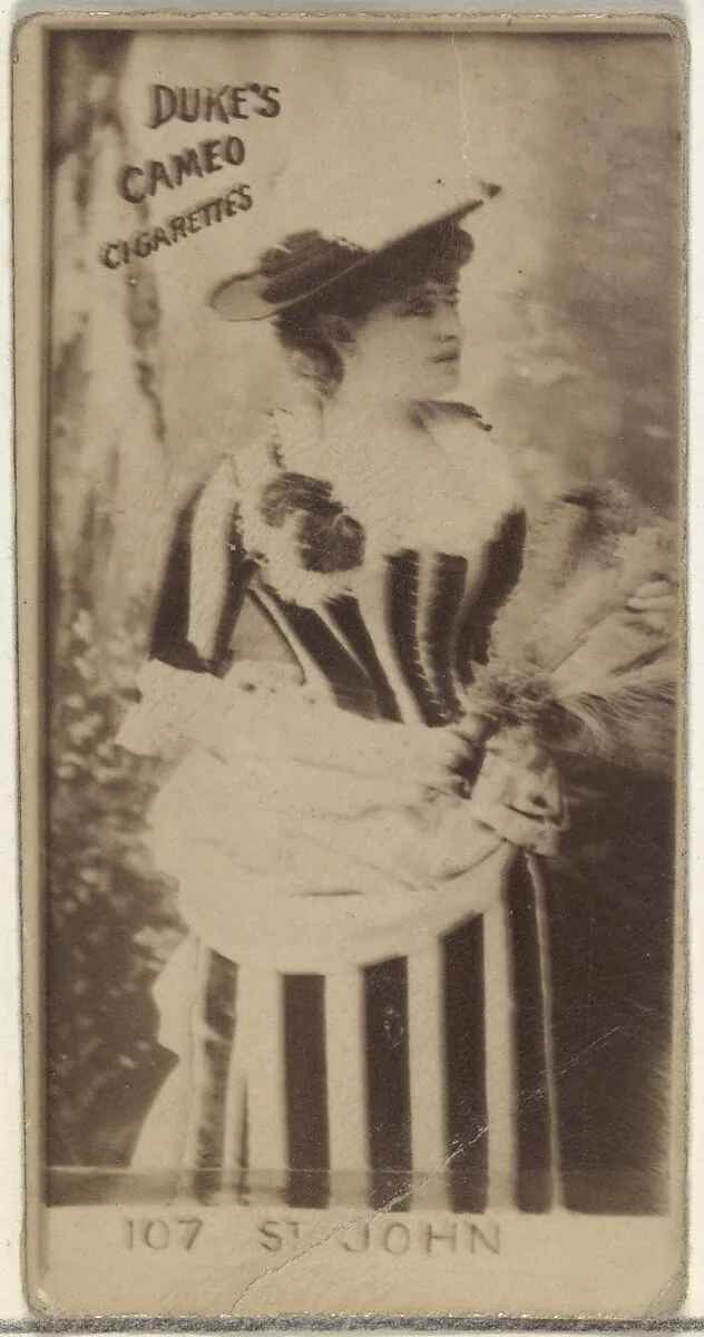 Card Number 107, Marie St. John, from the Actors and Actresses series (N145-4) issued by Duke Sons & Co. to promote Cameo Cigarettes — W. Duke, Sons & Co.