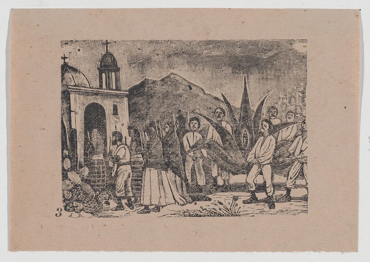 Plate 3: miracle that took place in the hacienda of the Lecheria — José Guadalupe Posada