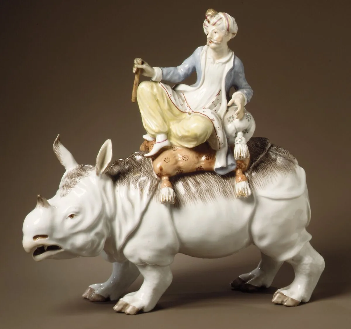 Turk on a rhinoceros — Ludwigsburg Porcelain Manufactory