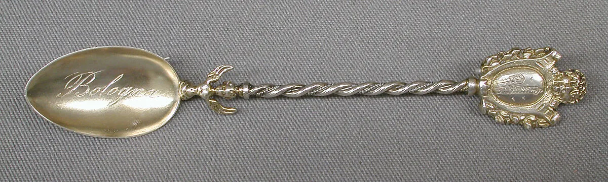 Souvenir spoon with depiction of Bologna's medieval towers — Unknown