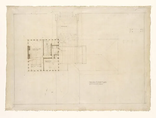 Second Floor Plan, Little House, Peoria Illinois — Frank Lloyd Wright