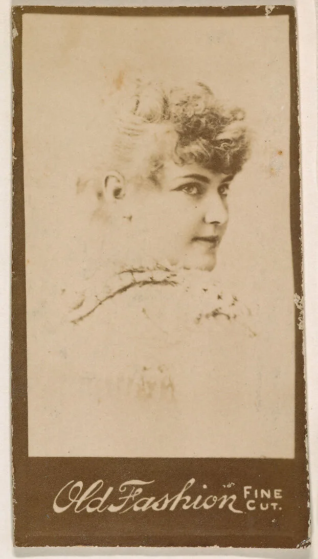 Actress looking over shoulder, from the Actresses series (N664) promoting Old Fashion Fine Cut Tobacco — Unknown