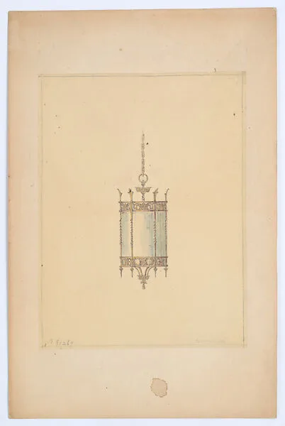 Design for hanging lantern — Louis C. Tiffany|Tiffany Studios|Tiffany Glass Company|Tiffany Glass and Decorating Company