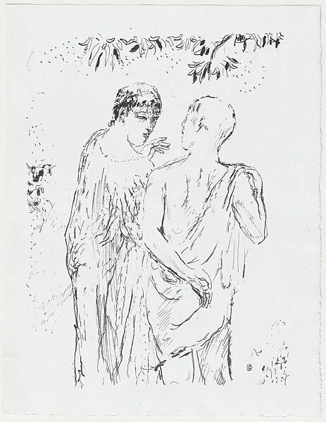 Two figures walking, from "The Life of Saint Monica" — Pierre Bonnard|Aimé Jourde
