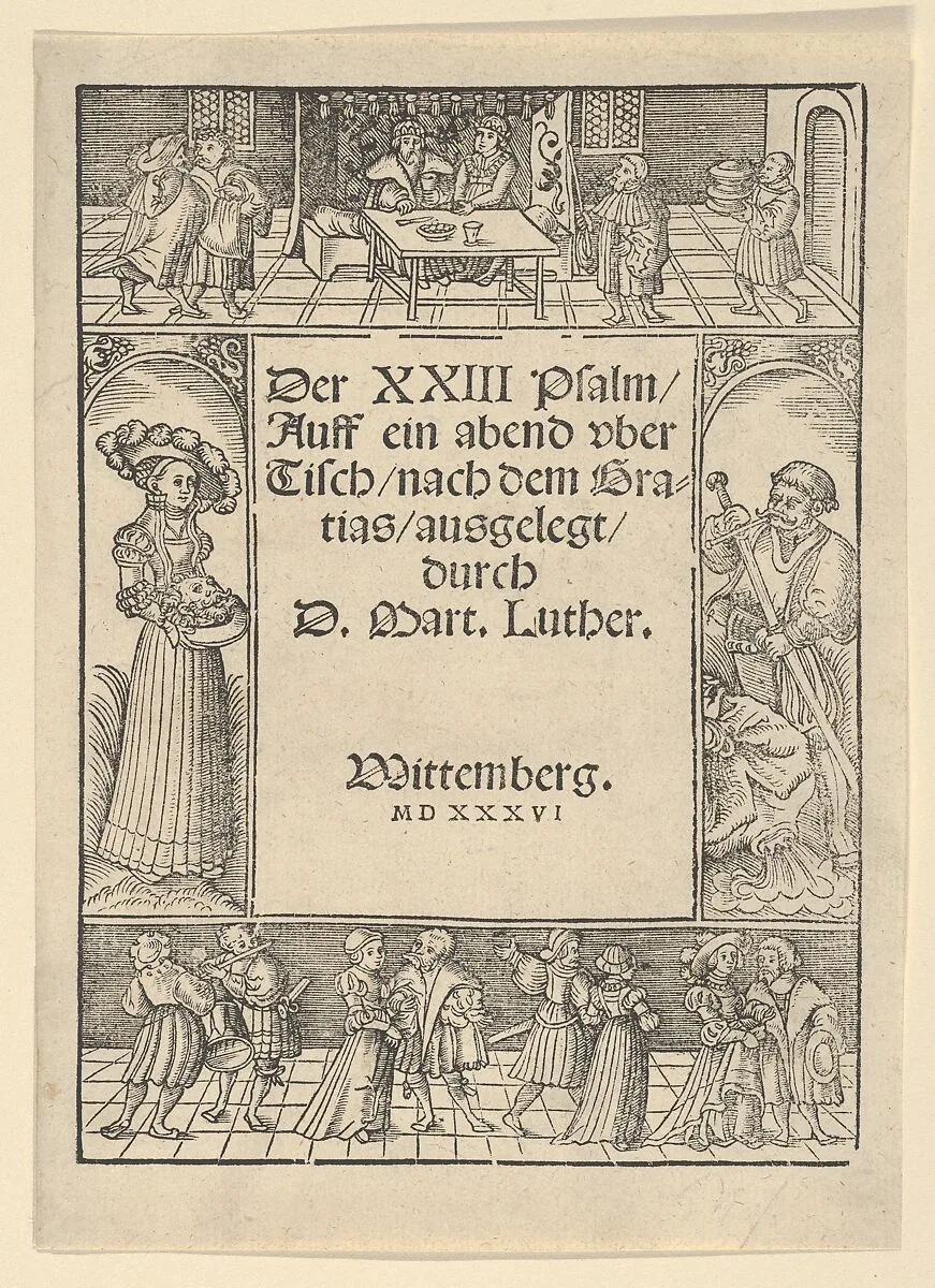 Title-Border with the Story of Salome and St. John the Baptist — Lucas Cranach the Elder and Workshop