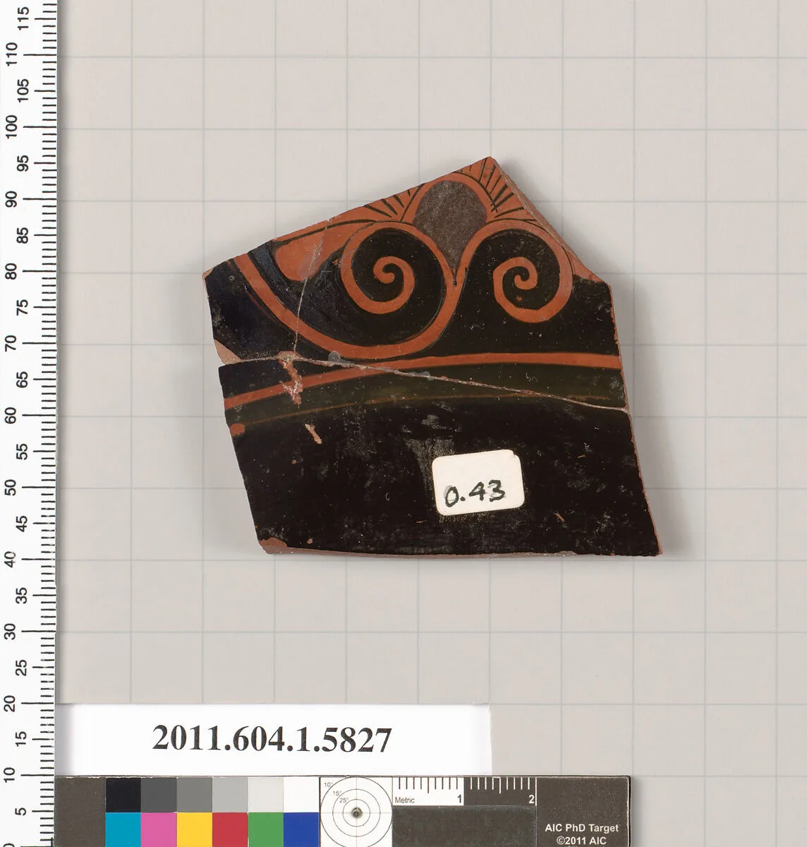 Terracotta fragment of a kylix: eye-cup (drinking cup) — Unknown