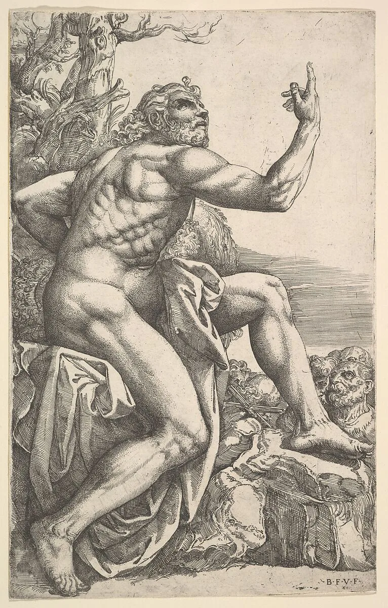 John the Baptist Preaching in the Wilderness — Battista Franco