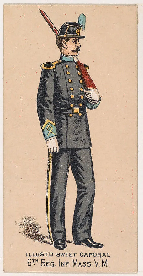6th Regiment, Inf. Massachusetts, V.M., from the Military Series (N224) issued by Kinney Tobacco Company to promote Sweet Caporal Cigarettes — Kinney Brothers Tobacco Company