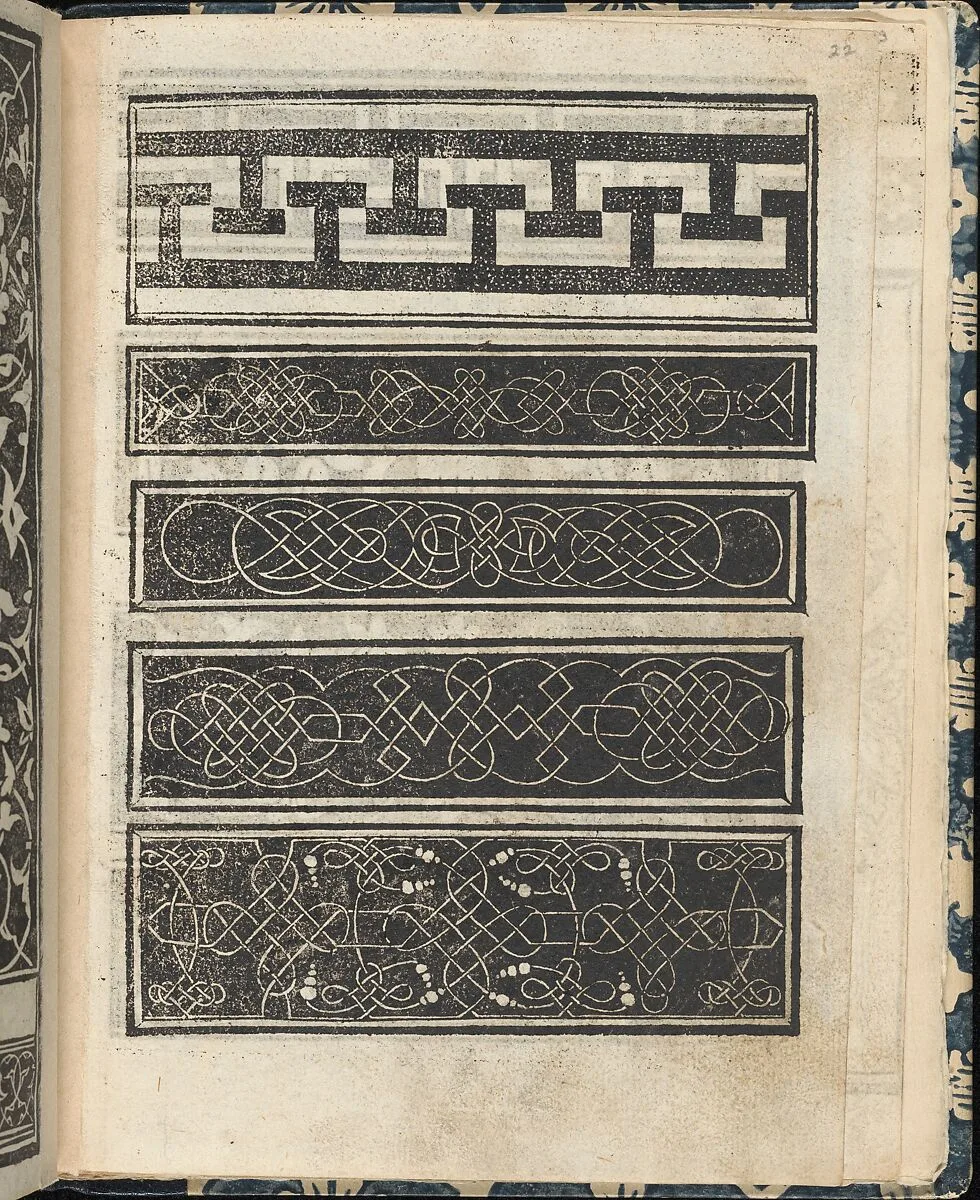 Essempio di recammi, page 22 (recto) — Giovanni Antonio di Nicolini da Sabio e i fratelli|Giovanni Antonio Tagliente