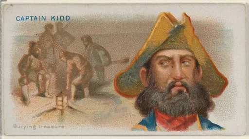 Captain Kidd, Burying Treasure, from the Pirates of the Spanish Main series (N19) for Allen & Ginter Cigarettes