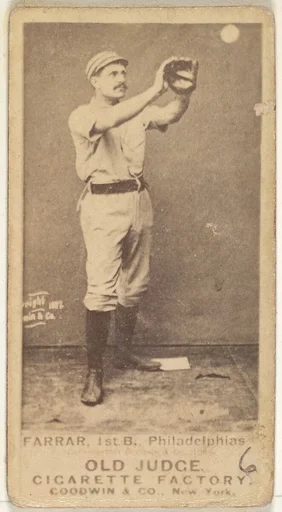 Sidney Douglas Farrar, 1st Base, Philadelphia, from the Old Judge series (N172) for Old Judge Cigarettes