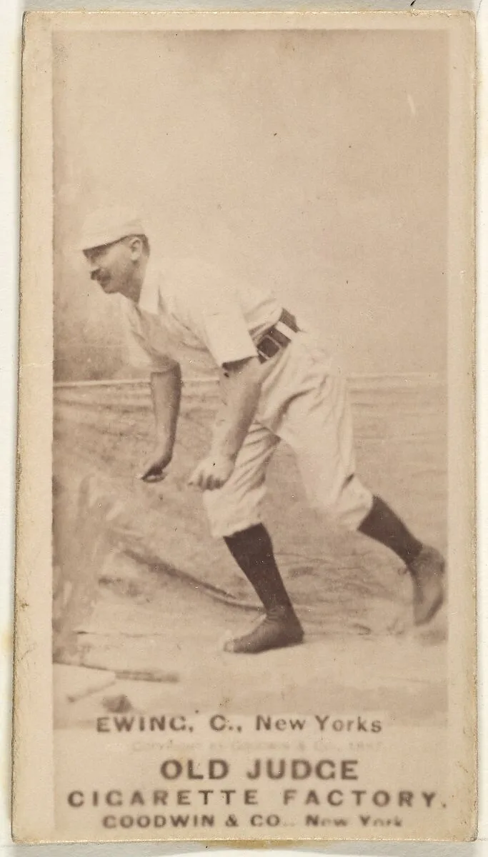 William "Buck" Ewing, Captain and Catcher, New York, from the Old Judge series (N172) for Old Judge Cigarettes — Goodwin & Company