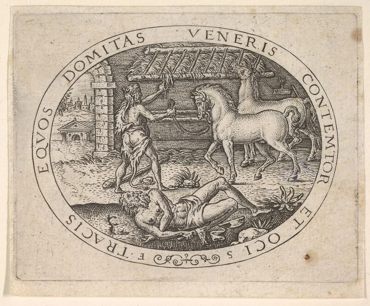 Hercules Stealing the Horses of Diomedes — Etienne Delaune