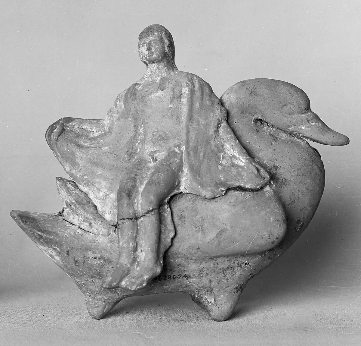 Terracotta statuette of Hyakinthos on a swan — Unknown