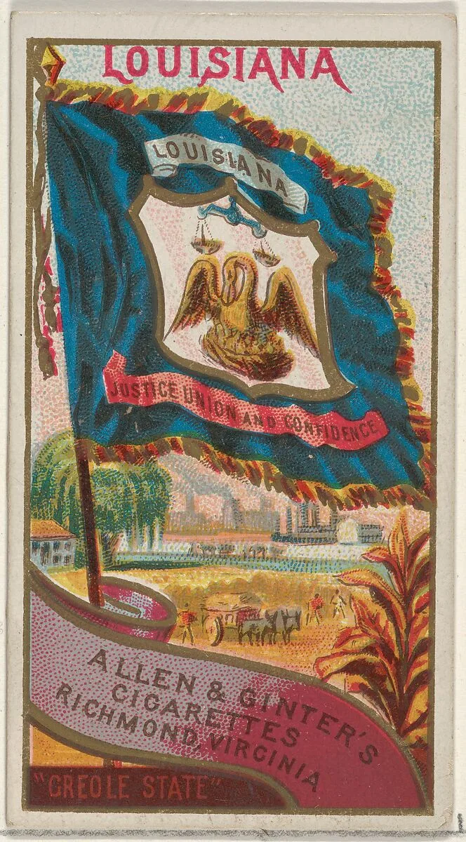 Louisiana, from Flags of the States and Territories (N11) for Allen & Ginter Cigarettes Brands — Allen & Ginter