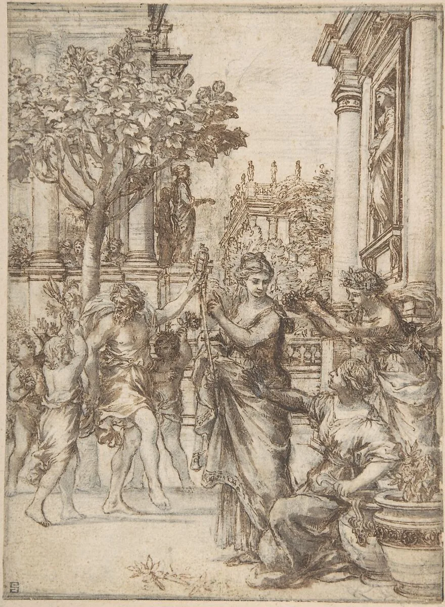 The Triumph of Nature Over Art (design for an engraving of 'De Florum Cultura') — Pietro da Cortona (Pietro Berrettini)