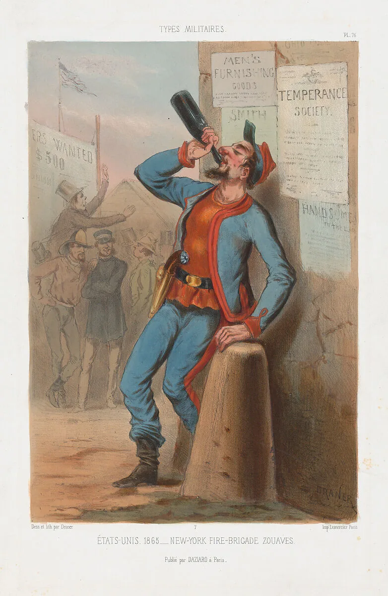 États-Unis 1865 - New York Fire Brigade - Zouaves — Draner|Lemercier|Daziaro