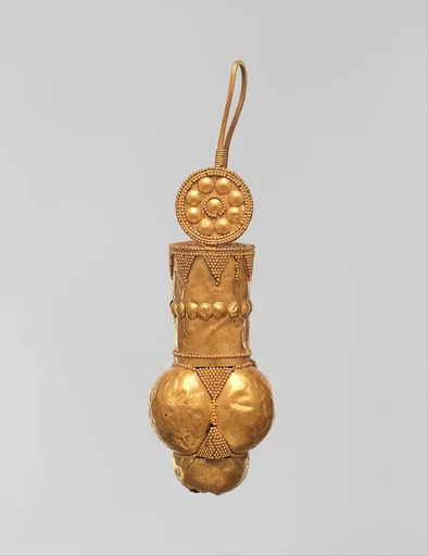 Earring with granulation