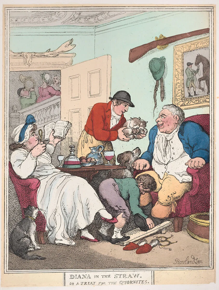 Diana in the Straw, or A Treat for Quornites — S. W. Fores|Thomas Rowlandson