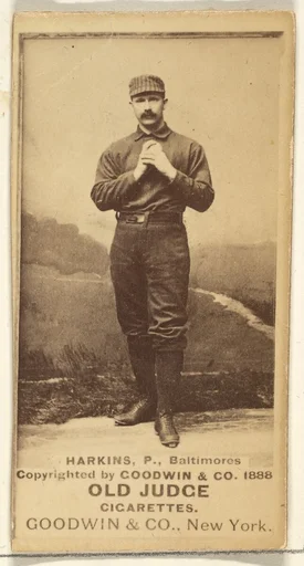 Harkins, Pitcher, Baltimore Orioles, from the Old Judge series (N172) for Old Judge Cigarettes