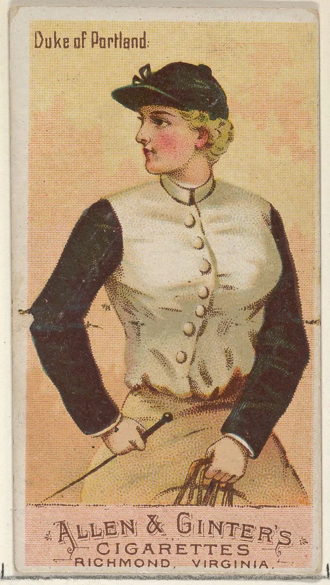 Duke of Portland, from the Racing Colors of the World series (N22a) for Allen & Ginter Cigarettes — Allen & Ginter