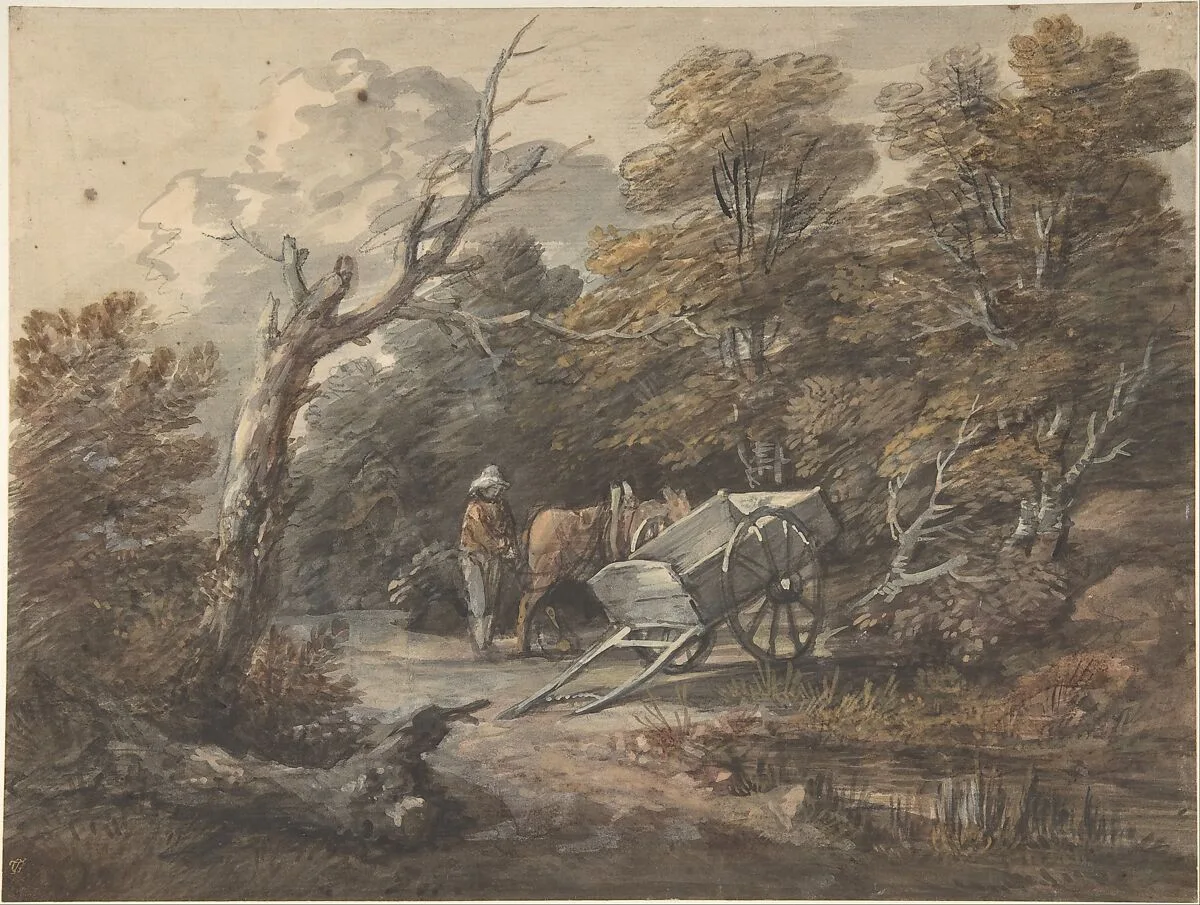 Woodland Scene with a Peasant, a Horse, and a Cart — Thomas Gainsborough
