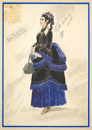 Costume Design for 'Fifth Ballet Girl' (Long Black Gown)
