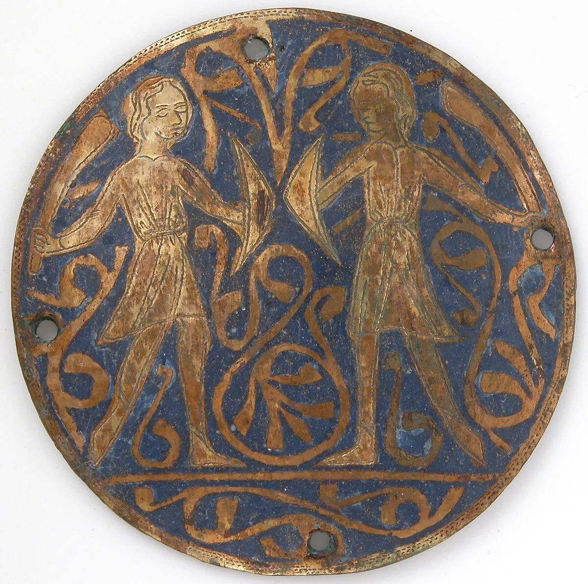 Medallion with Two Young Warriors with Falchions and Bucklers — Unknown