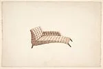 Perspective of Chaise with Quilted Leather Upholstery