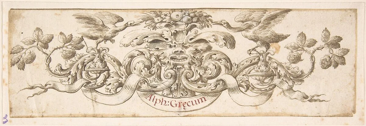 Design for a Vignette Accompanying a Publication on the Greek Alphabet — Stefano della Bella