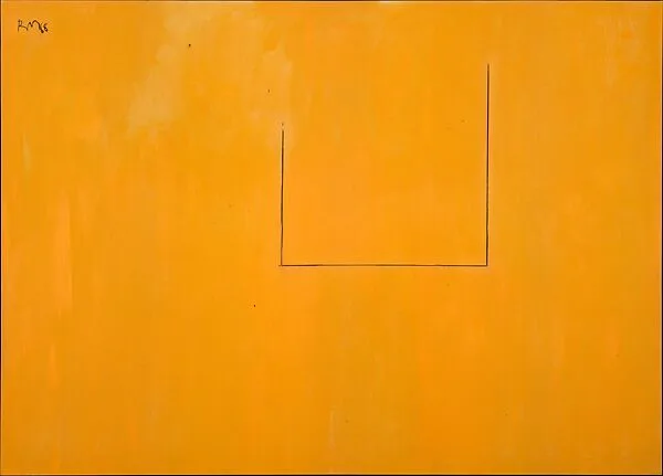 Open No. 37: In Orange with Charcoal Line — Robert Motherwell