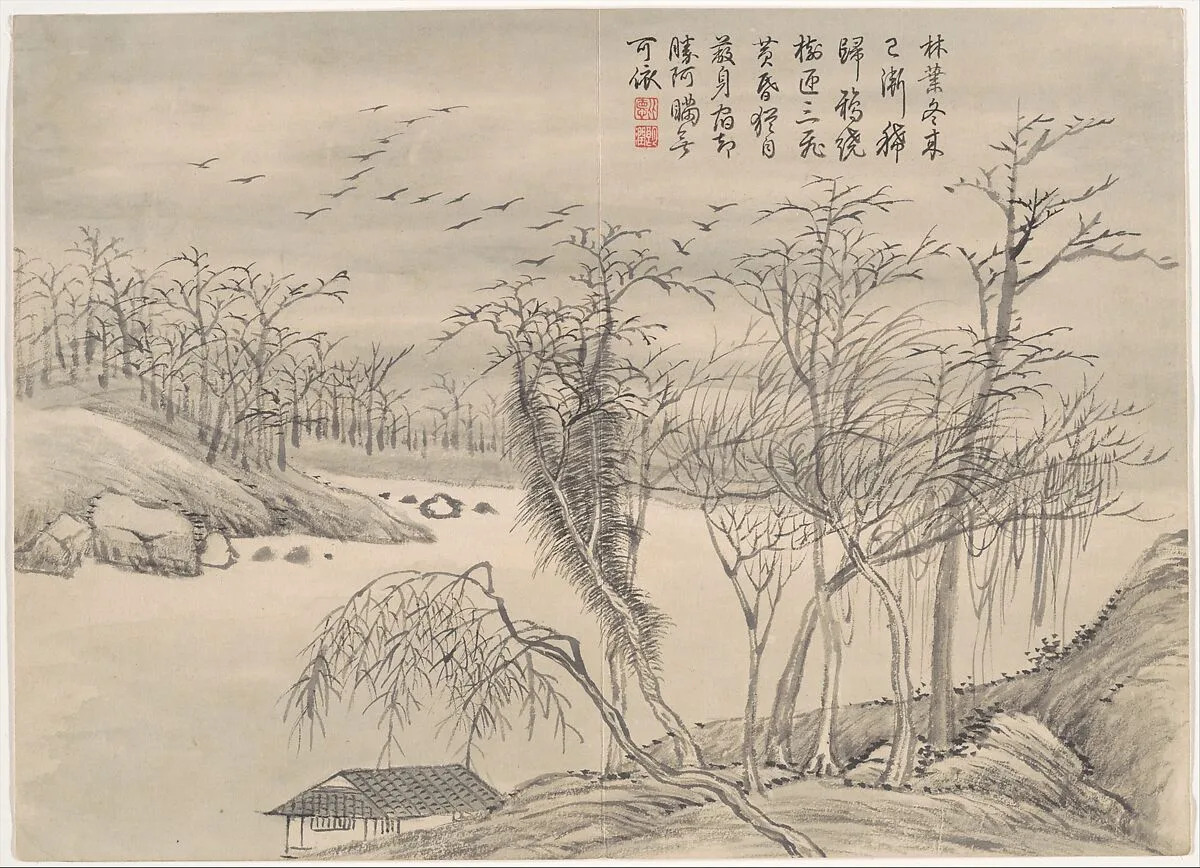 清 錢維城 景數四氣,冬景圖 冊|Winter Landscapes and Flowers — Qian Weicheng