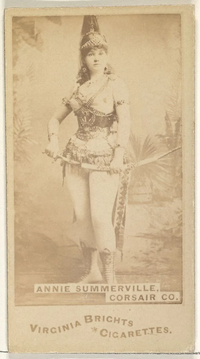 Annie Summerville, Corsair Co., from the Actors and Actresses series (N45, Type 1) for Virginia Brights Cigarettes — Allen & Ginter
