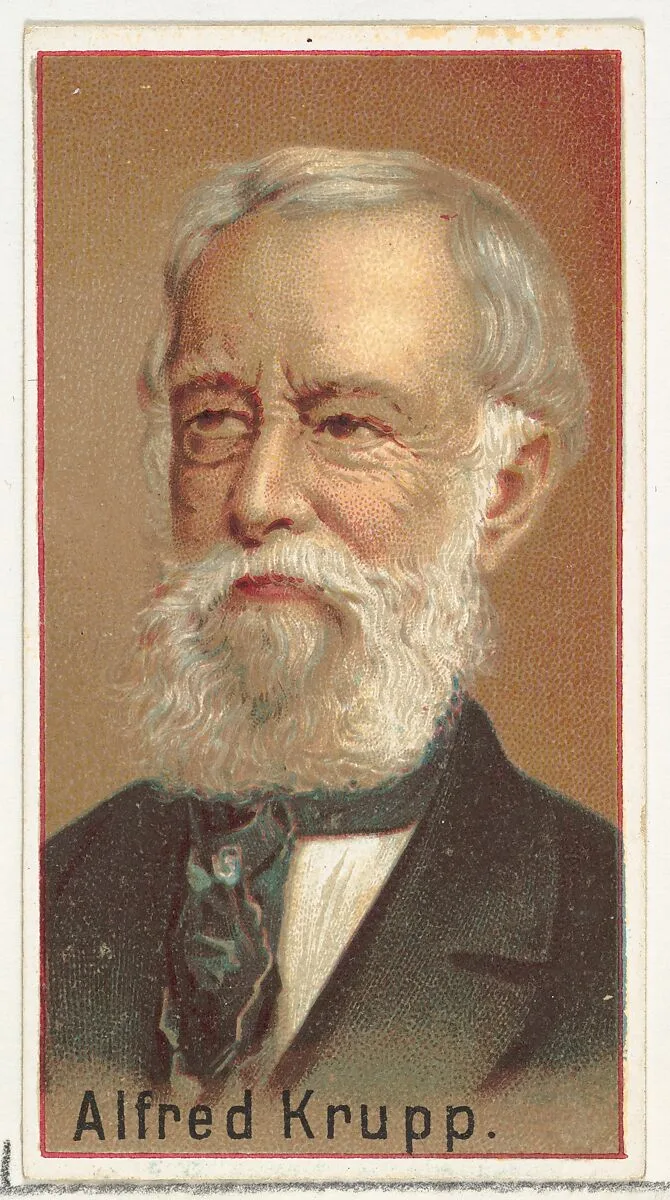 Alfred Krupp, printer's sample for the World's Inventors souvenir album (A25) for Allen & Ginter Cigarettes — Allen & Ginter