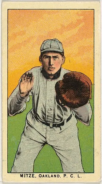 Mitze, Oakland, Pacific Coast League, from the "Obak Baseball Players" set (T212), issued by the American Tobacco Company to promote Obak Mouthpiece Cigarettes — American Tobacco Company
