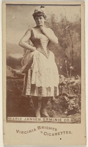 Marie Jansen, Erminie Co., from the Actors and Actresses series (N45, Type 6) for Virginia Brights Cigarettes