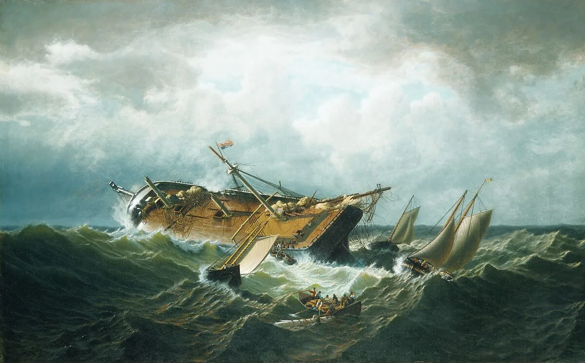 Shipwreck off Nantucket (Wreck off Nantucket after a Storm) — William Bradford
