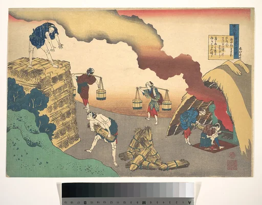 百人一首 宇波か縁説 権中納言定家|Poem by Gon-Chūnagon Sadaie, from the series One Hundred Poems Explained by the Nurse (Hyakunin isshu uba ga etoki)