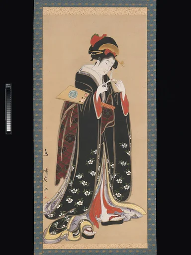 鳥居清友筆 羽根突き美人図|Woman with Battledore and Shuttlecock