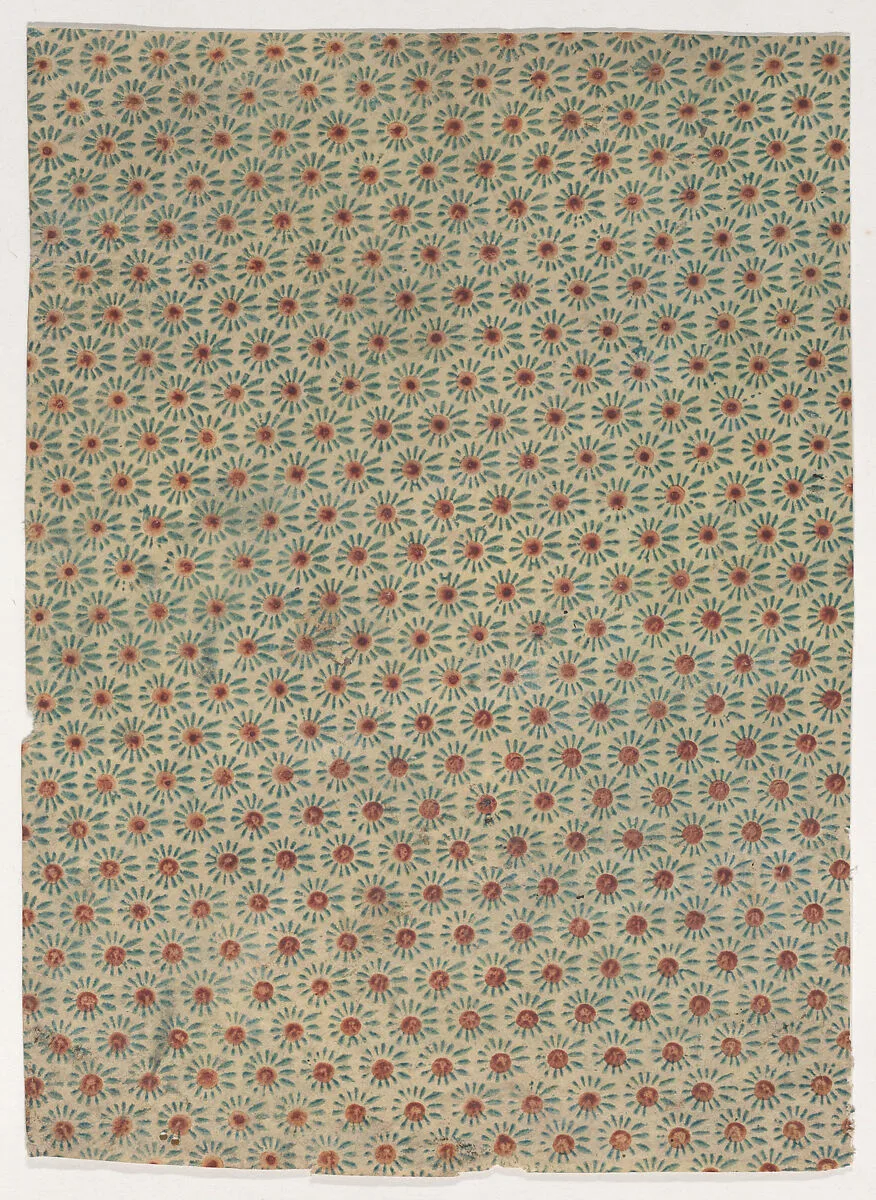 Sheet with overall floral pattern — Anonymous