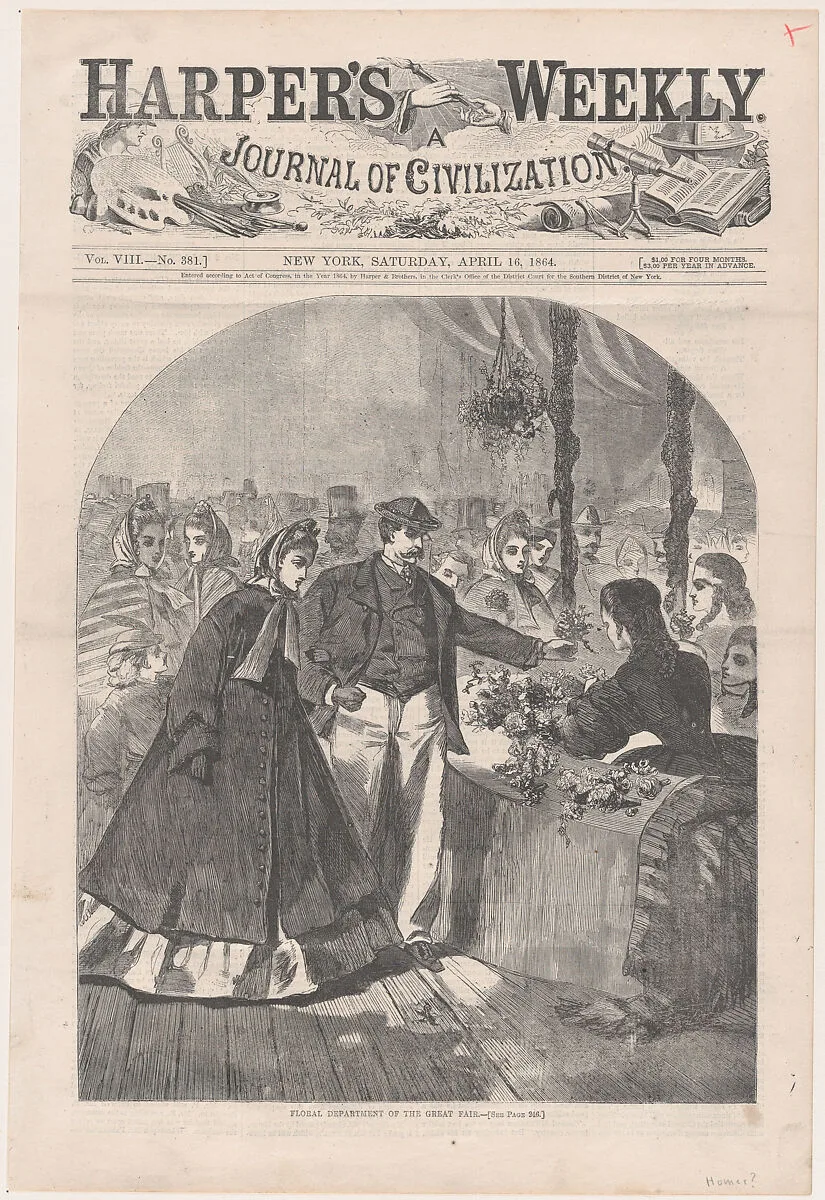 Floral Department of the Great Fair (from "Harper's Weekly," Vol. VIII) — Winslow Homer|Harper's Weekly|Harper & Brothers