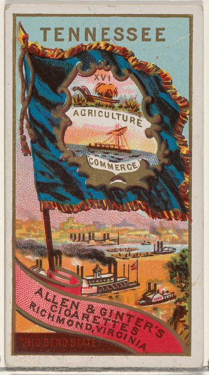 Tennessee, from Flags of the States and Territories (N11) for Allen & Ginter Cigarettes Brands — Allen & Ginter