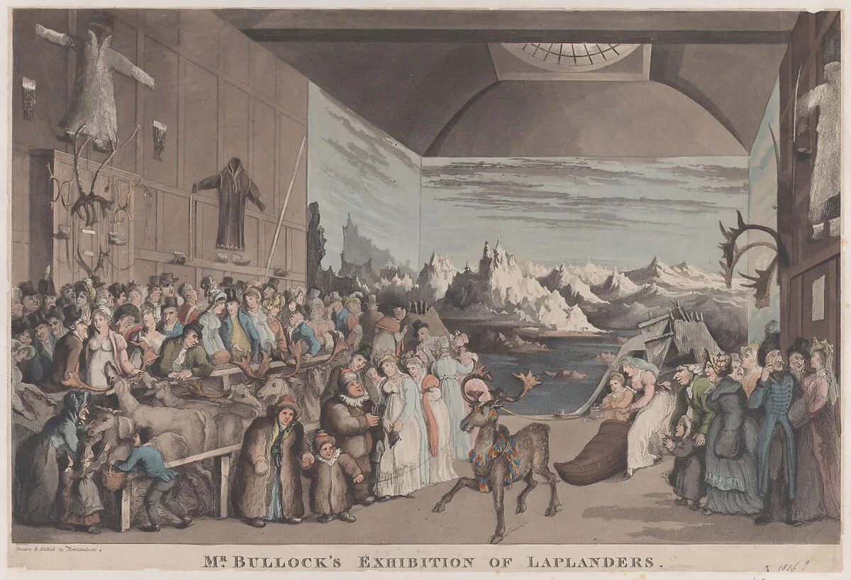 Mr. Bullock's Exhibition of Laplanders — Rudolph Ackermann, London|Thomas Rowlandson